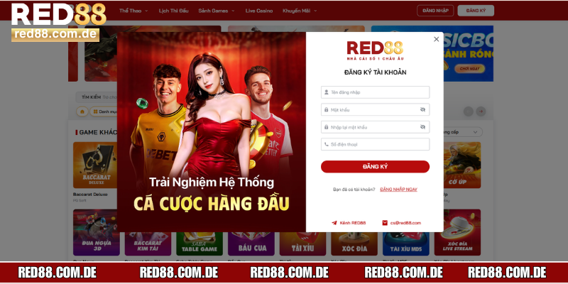 Đăng ký tài khoản cá nhân riêng trên hệ thống củ RED88